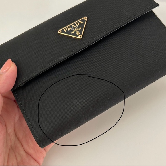 Prada Black Nylon Trifold Wallet with original box and card. - Picture 8 of 8